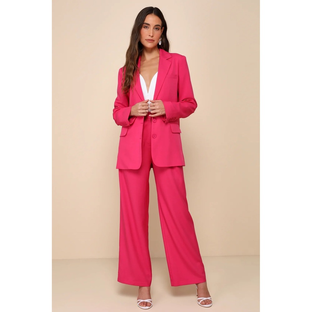Lulus Women's pantsuit Sz Large Bold Poise Hot Pink